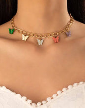 Elegant Multi Color Butterfly Chain Material Alloy /Beautiful Chain Necklace with Butterfly charms
