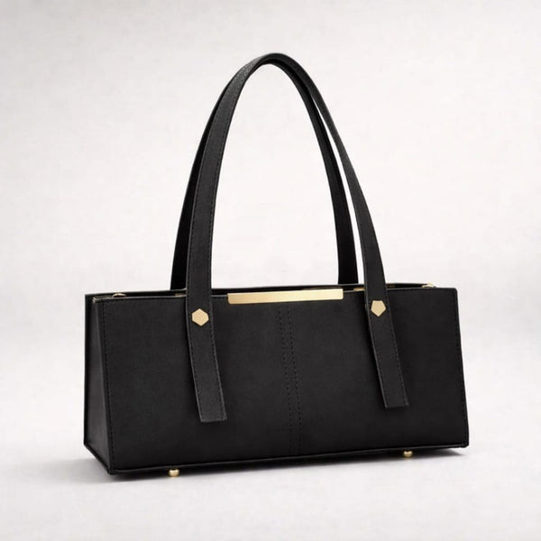 Grace Line Structured PU Leather Tote Bag for Women