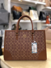 Coach Signature Print Tote Bag for Women with Double Top Handles and Spacious Everyday Carry Design