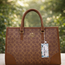 Coach Signature Print Tote Bag for Women with Double Top Handles and Spacious Everyday Carry Design